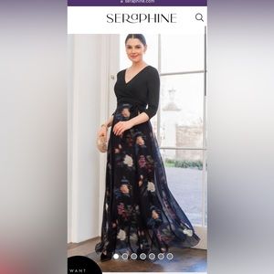 Seraphine maternity floor length wrap dress
